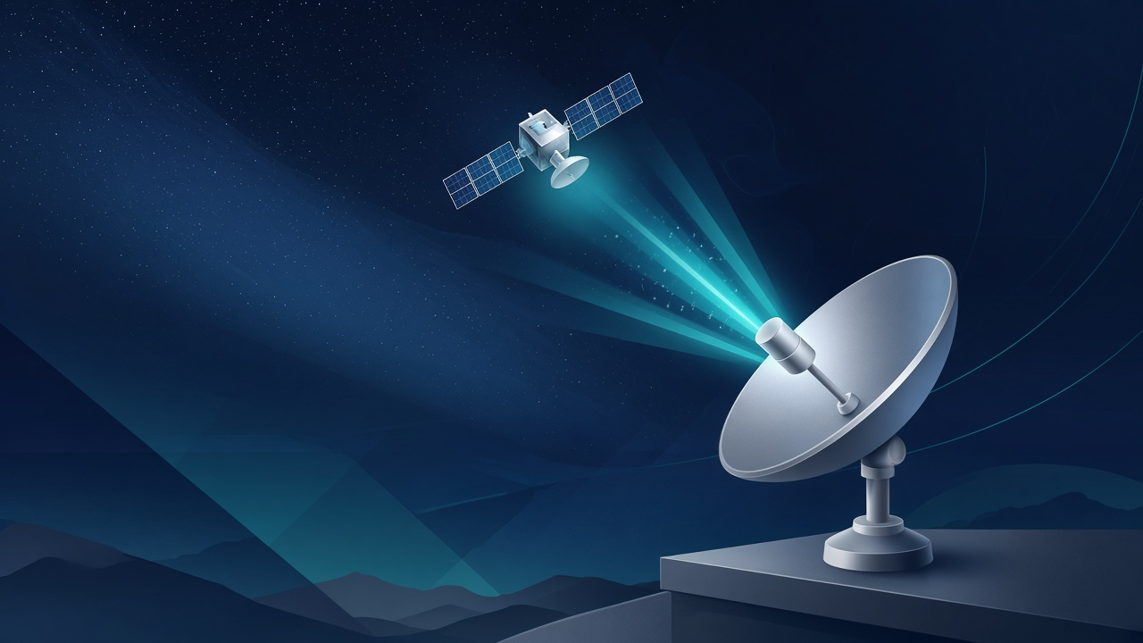 Illustration explaining Satellite Internet